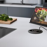 thumbnail of BACHMANN TWIST 1x Schutzkontakt, Aderendhülsen, USB-Charger, Schutzkontaktmontagestecker, schwarz, 2 m