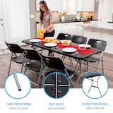 thumbnail of Pack mesa plegable 183x76 cm + 6 sillas plegables negro Lifetime