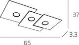 thumbnail of Toplight 3-flammige rechteckige Deckenleuchte mit Platte und GX53-Fassung, graue Struktur, modernes Design 65x37x3cm