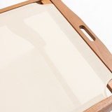 thumbnail of Set di 2 lettini prendisole reclinabili in legno con ruote – Ecrù