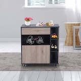 thumbnail of HOMCOM Mobiletto Cucina con Ruote Scaffali e Armadietto in Legno