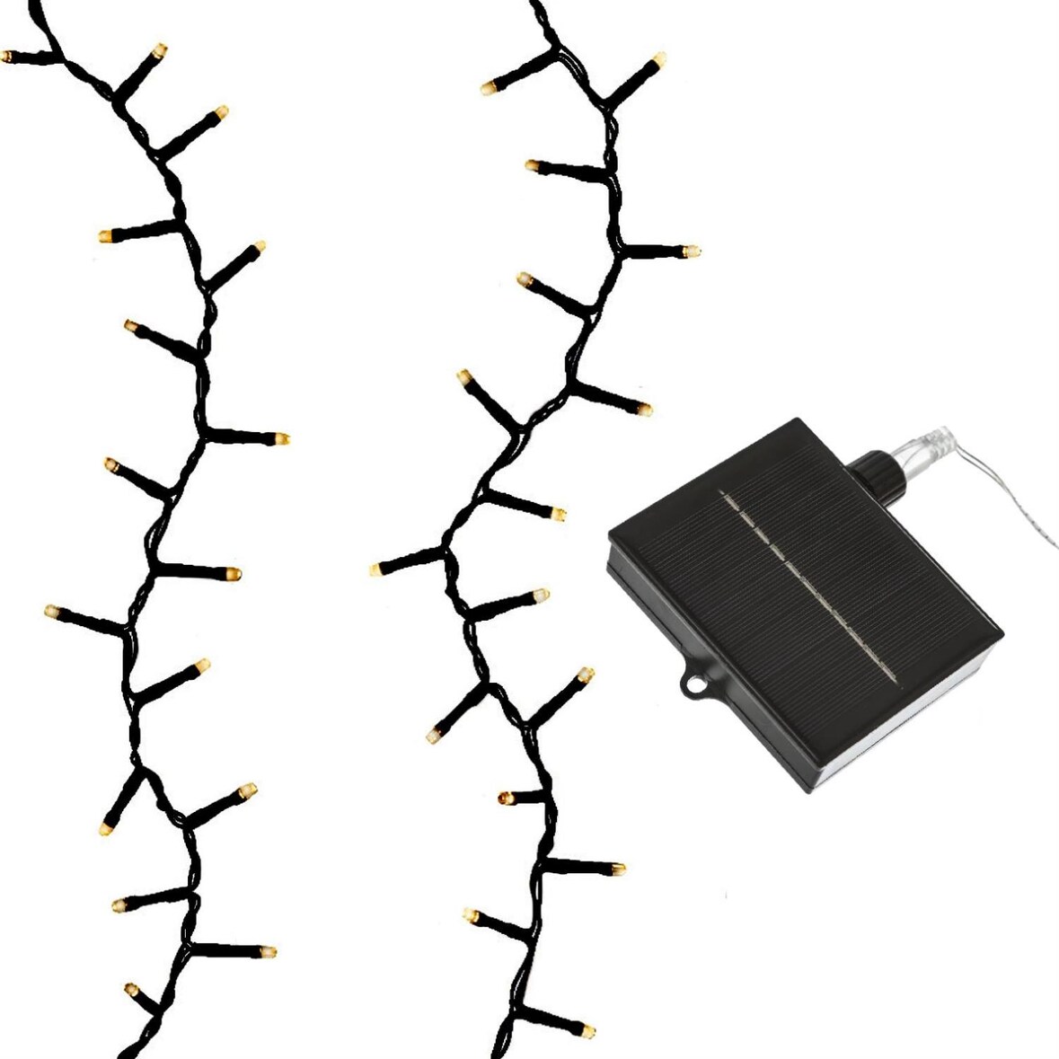 LED Solar Lichterkette bernstein 11m 8 Modi USB Garten Outdoor Außen