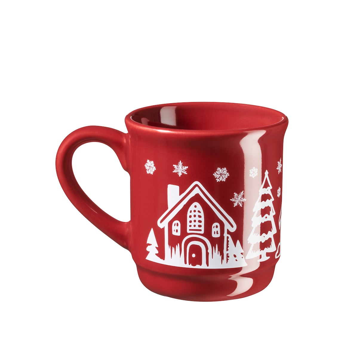 48er-Set MÄSER Glühweinbecher mit Weihnachtsmotiv, Füllstrich innen 0,2 l, ROT