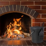 thumbnail of Relaxdays Ascheeimer mit Deckel und Schaufel, Stahl, Kohleeimer mit Henkel, 19 L, Ascheschaufel Kamin & Grill, schwarz