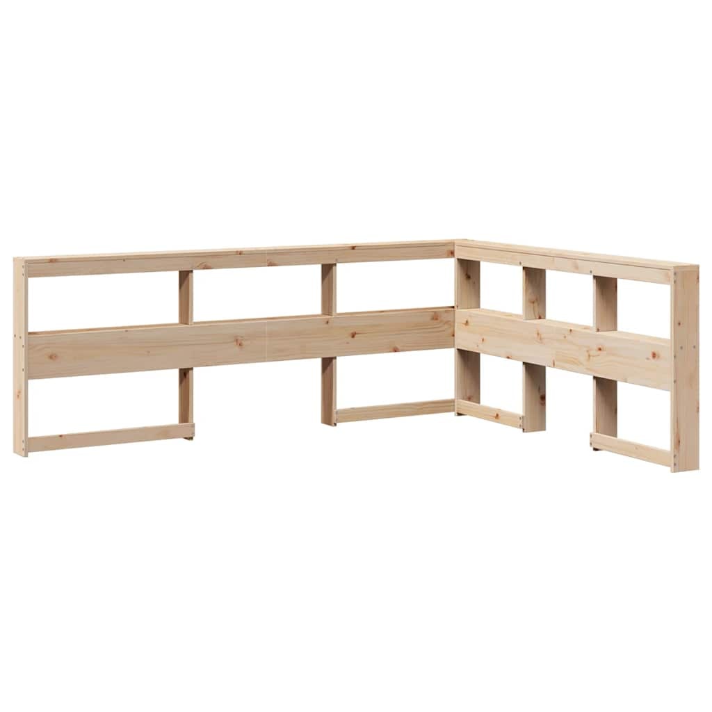 vidaXL Kopfteil mit Bücherregal L-Form 160 cm Massivholz Kiefer