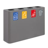 thumbnail of Stil Casa PURE sistema di raccolta rifiuti, acciaio verniciato, 120x30xh. 80 cm, 240 litri a quattro scompartimenti da 60 litri ciascuno, grigio.