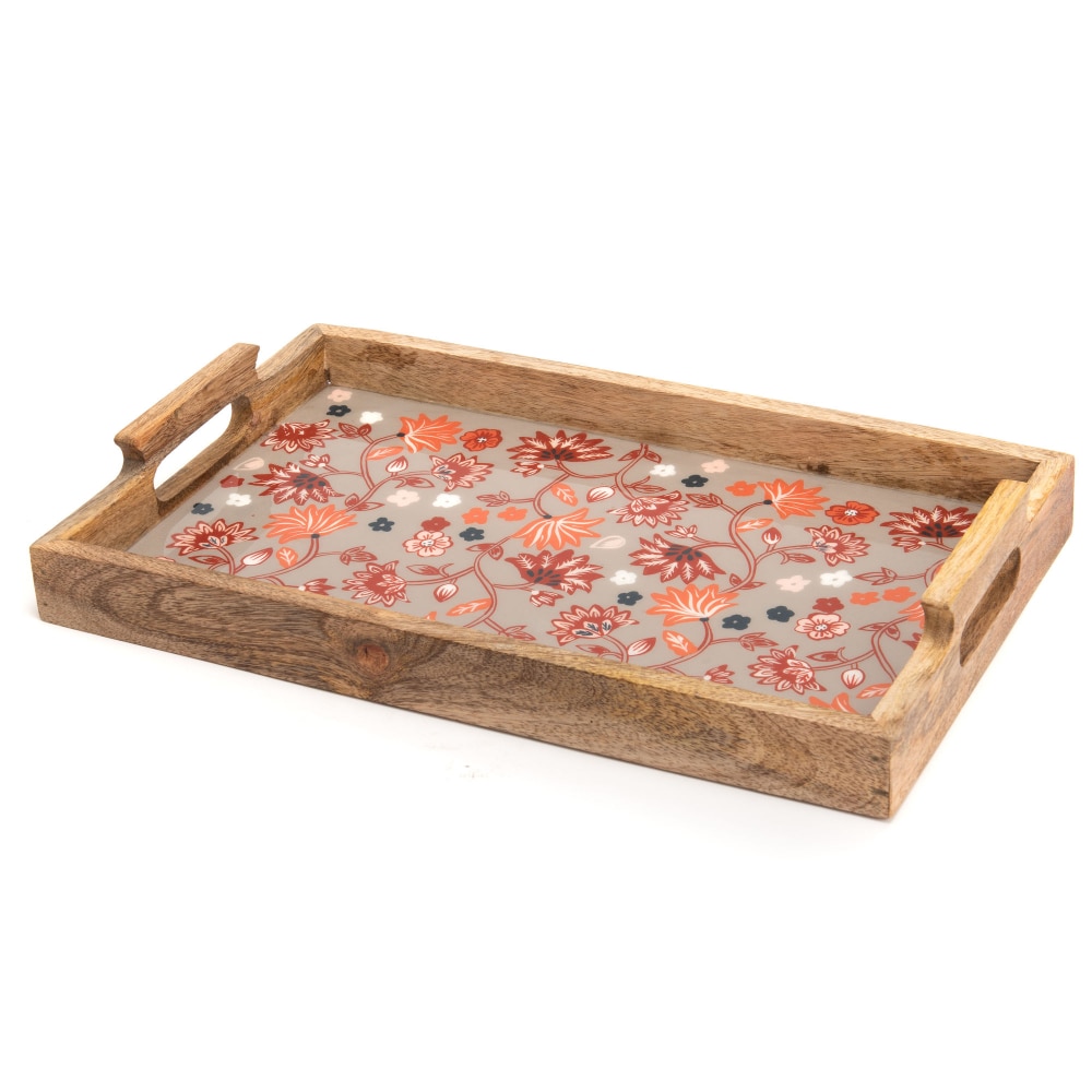 Plateau Anjali rectangle 40x25 cm -  Marron Rectangulaire Bois Amadeus 40.00x25.00 cm