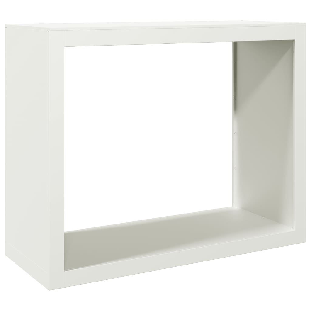 Helloshop26 - Brennholzregal 100 x 40 x 80 cm weißer Stahl 02_0043699
