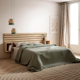 thumbnail of Hoofdeinde, Nachtkastjes, Met opbergruimte, 214x70x3cm, Bed van 135,140,150,160cm, Lamellenwand, Moderne stijl, Eiken _ 473_1