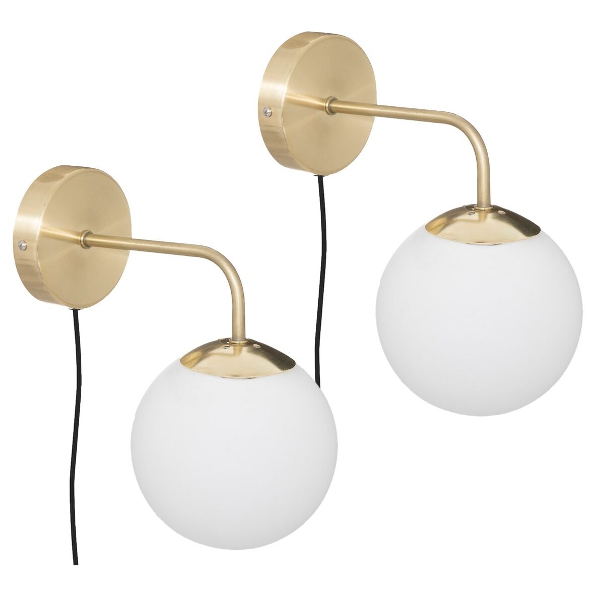 Lot de 2 Appliques murales  en verre et métal doré