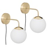 thumbnail of Lot de 2 Appliques murales  en verre et métal doré