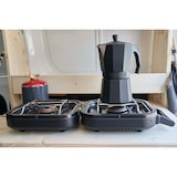 thumbnail of Réchaud à gaz pliable 2 feux 4600 W – Réchaud camping portable Allumage piezo, double brûleur inox, cartouche valve 7/16" KEMPER