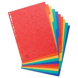 thumbnail of Exacompta - Réf. 1410E - Carton de 10 Intercalaires carte lustrée souple 225g/m2 - 10 onglets neutres - A4 - Couleurs assorties