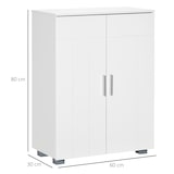 thumbnail of Armario de Baño con 2 Puertas y 2 Estantes Ajustables de 7 Niveles Mueble Auxiliar de Almacenaje para Salón Cocina Antivuelco 60x30x80 cm