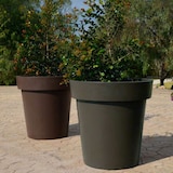 thumbnail of WellHome - Blumentopf aus Rotationsgeformtem Polyethylen 24L Ø40x35cm in der Farbe Taupe - Top garden Alex