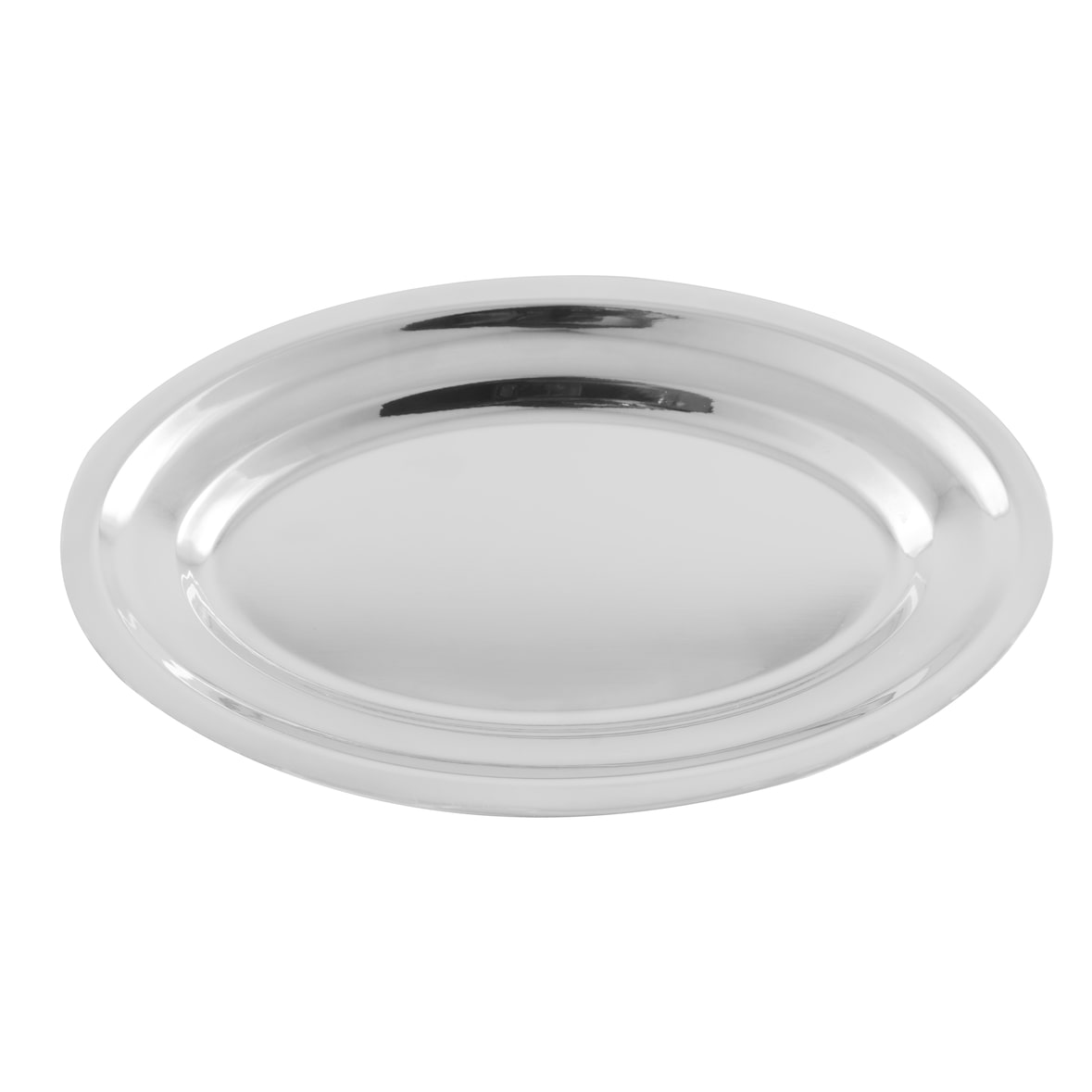 METRO PROFESSIONAL Bandeja de servicio, acero inoxidable, 45 x 29.5 x 2.3 cm, ovalada, plata