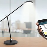 thumbnail of Lampe de bureau connectée Sunlight, à LED, coloris noir/chrome