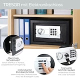thumbnail of HMF Safe Tresor für Zuhause, Hotel oder Büro, Möbeltresor mit Zahlenschloss für DIN A4 Dokumente, 35 x 25 x 25 cm, Schwarz