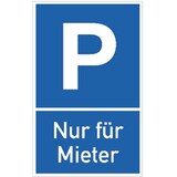 thumbnail of Schild Parkplatzschild - Nur für Mieter, Alu, 250x400 mm