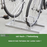 thumbnail of Fahrradständer für 6 Fahrräder höhenversetzt 210 x 45 cm Stahl feuerverzinkt grau 2x3 Bodenparker Reihenparker