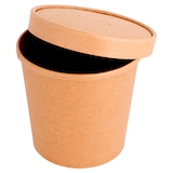 thumbnail of Recipientes Com Tampas 780 Ml 340 + 18 Pe G/M2 Ø 11,6/9,3X11 Cm Natural Kraft (250 Unidades)