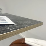 thumbnail of Restootab - Mesa bistrô 70x70cm mármore preto bordas de latão