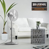 thumbnail of Brandson Standventilator 35W mit Oszillation 80 Grad im Chrom Design, 30 cm Rotor, höhenverstellbarer Standfuß, 3 Geschwindigkeiten, 30 Grad neigbar