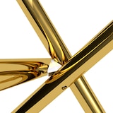 thumbnail of Merax Esstisch rund Ø80 cm, Glastisch modern mit X-Gestell, Küchentisch klein platzsparend, 2–4 Personen, gold Metall