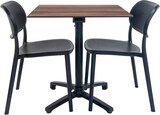 thumbnail of Restootab - Conjunto de 1 mesa dobrável em madeira escura + 2 cadeiras de esplanada