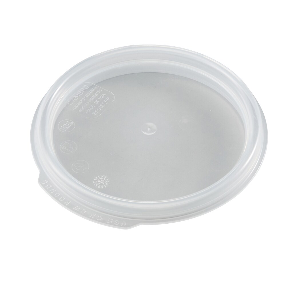 CAMBRO - RFS1SCPP-190 - TAPA con junta para recipiente redondo (no incluido) de 0,9 l. - 15,4 x 15,4 cm - Polipropileno Blanco translúcido