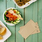 thumbnail of BIOZOYG 4800 Stück Servietten 1-lagig 1/8 Pfalz ungebleicht 33 x 33 cm Einwegservietten, Papierservietten, Recyclingservietten, Umweltfreundlich