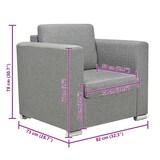 thumbnail of vidaXL Fauteuil stof lichtgrijs