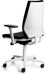 thumbnail of Cadeira profissional 922w-1 com estrutura branca e estofos cinzentos, Inclui apoios de braços ajustáveis