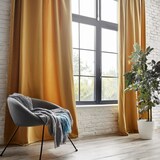 thumbnail of WellHome - Tenda oscurante in velluto ocra 140 x 260 cm