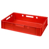 thumbnail of E1 Kisten 600x400x125 mm Fleischkasten Lagerkiste Metzgerkiste in rot mit Deckel
