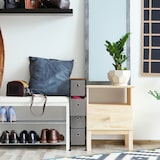 thumbnail of Relaxdays Nischenregal, 4 Stoff-Schubladen, Industrial-Design, Wohnzimmer Kommode, HxBxT: 76 x 20 x 48 cm, braun/grau