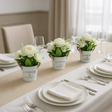 thumbnail of Relaxdays Kunstblumen im Topf, 3er Set künstliche Pflanzen, Dekoblumen, lebensechte Plastikblumen, HxD: 21 x 18 cm, weiß