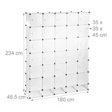 thumbnail of Relaxdays XXL Kleiderschrank Stecksystem, 25 Fächer, 5 Kleiderstangen, Schlafzimmerschrank HxB 234x180 cm, transparent