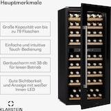 thumbnail of Klarstein Weinkühlschrank Vinsider Duo | 79 Flaschen | 2 Kühlzonen | UV-Schutz | 9 Regale | Touch Schwarz