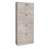 thumbnail of Scarpiera Slim Ante Mobile Porta Scarpe Ingresso Salvaspazio 63x24x150 Cm - Cemento