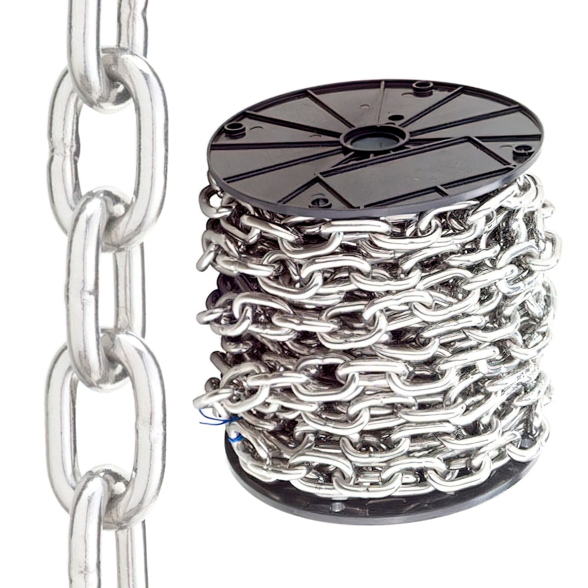 Corrente em rolo galvanizado 6 mm. (rolo 36 metros)