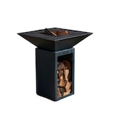 thumbnail of braseiro cevenol aço madeira quadrado 74 cinzento antracite cuba dupla