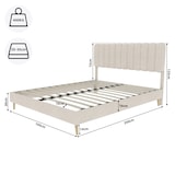 thumbnail of Moderner Minimalistischer Polsterbettrahmen 160x200 cm in Beige – Funktionales Schlafzimmermöbel ohne Stauraum