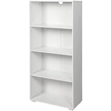 thumbnail of King Home Bibliothèque à 4 compartiments en bois plaqué avec pieds en bois blanc