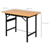 thumbnail of Banco de trabajo plegable mesa de trabajo plegable con regla transportador carga 100 kg 100x60x75,5 cm natural y negro
