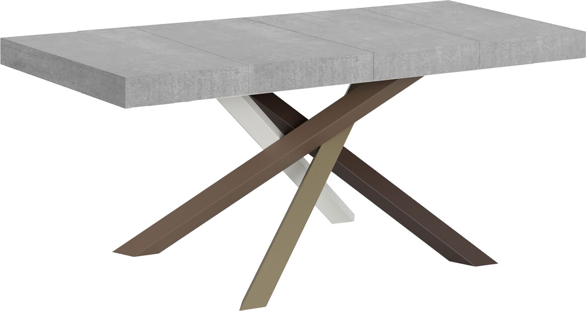 Ausziehbarer Tisch 90x140/244 cm Volantis Premium Cemento Gestell 4/C