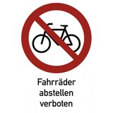 thumbnail of Fahrräder abstellen verboten, Kombischild, Alu, 210x297 mm