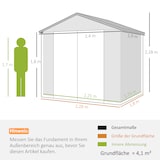 thumbnail of Kunststoff-Gerätehaus Grau 240x190x228 cm, belüftet, mit Fundamentrahmen