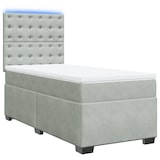 thumbnail of vidaXL Boxspringbett mit Matratze Hellgrau 90x200 cm Samt