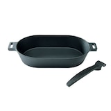 thumbnail of SANTOS BBQ Gusseiserne Pfanne, oval mit abnehmbarem Griff, 36 x 19 cm
